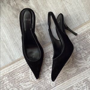 NWOT Never Worn Mango Black Slingback Heels - 39EU 8.5 or 9 US